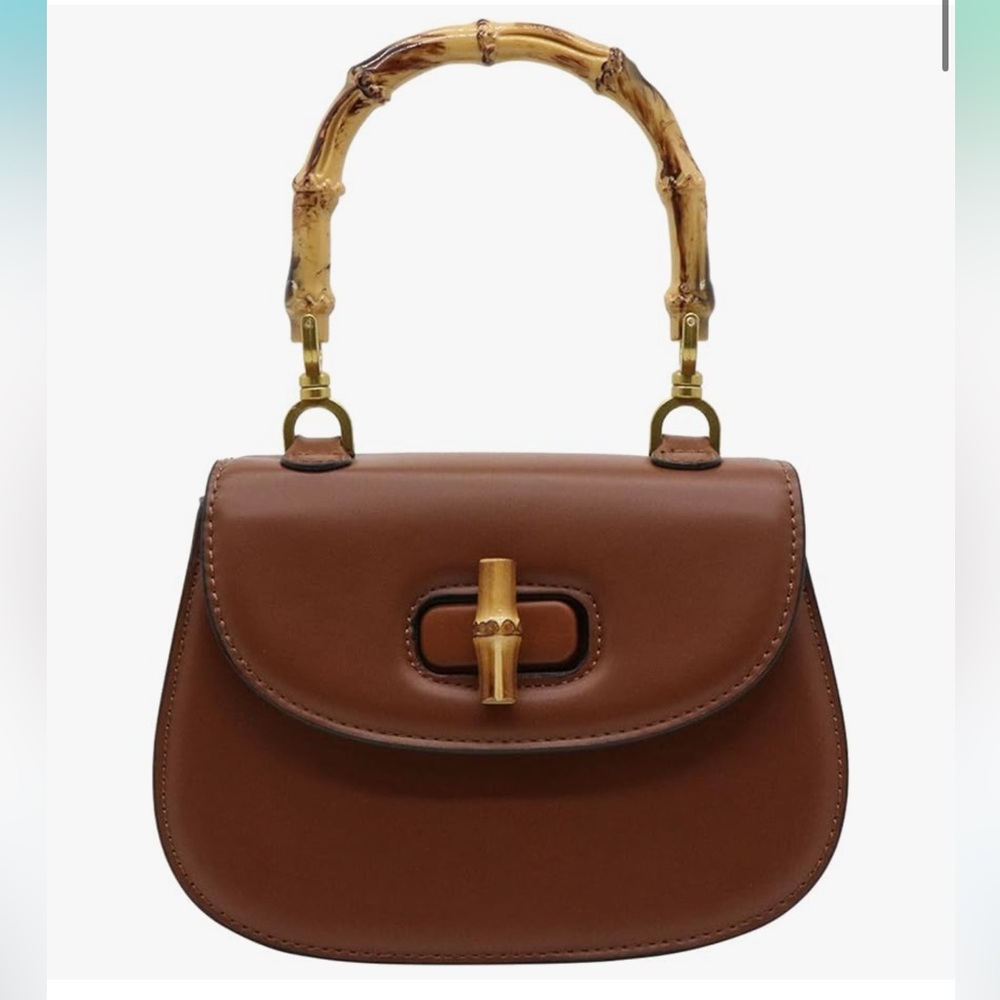 Bamboo top handle purse